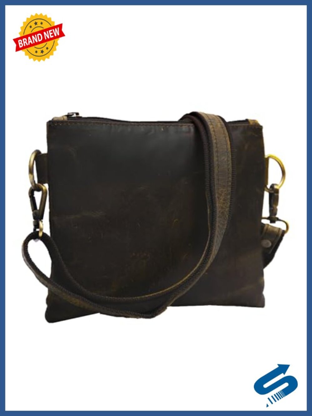 Genuine Leather Small Crossbody Bag Adjustable Strap Cell Phone Wallet Purse
